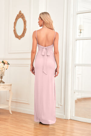 Trumpet/Mermaid Cowl Floor-Length Chiffon Bridesmaid Dress With Ruffle
