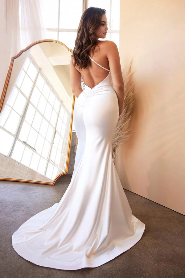 Trumpet/Mermaid V-Neck Floor-Length Stretch Satin Prom Dresses With Ruched