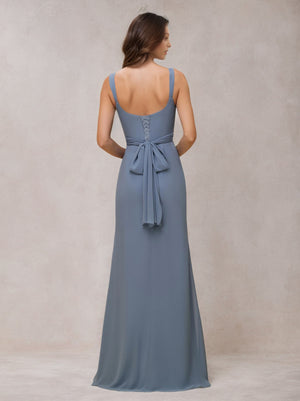 A-line Cowl Floor-Length Chiffon Bridesmaid Dress