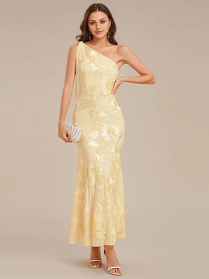 Trumpet/Mermaid One Shoulder Ribbon Mermaid Evening Dress