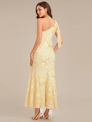 Trumpet/Mermaid One Shoulder Ribbon Mermaid Evening Dress