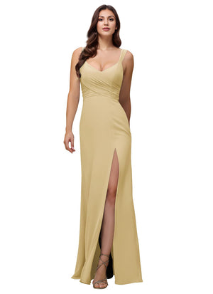 A-line Cowl Floor-Length Chiffon Bridesmaid Dress