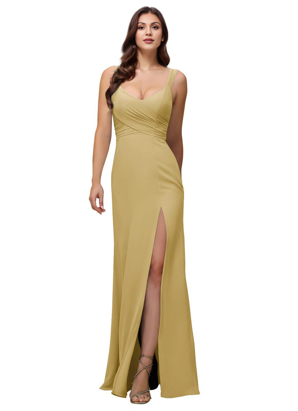 A-line Cowl Floor-Length Chiffon Bridesmaid Dress