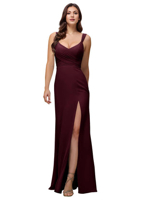 A-line Cowl Floor-Length Chiffon Bridesmaid Dress