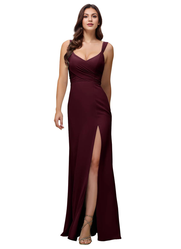 A-line Cowl Floor-Length Chiffon Bridesmaid Dress