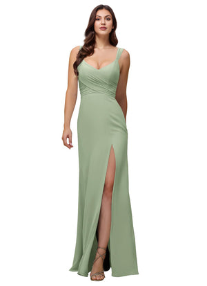 A-line Cowl Floor-Length Chiffon Bridesmaid Dress