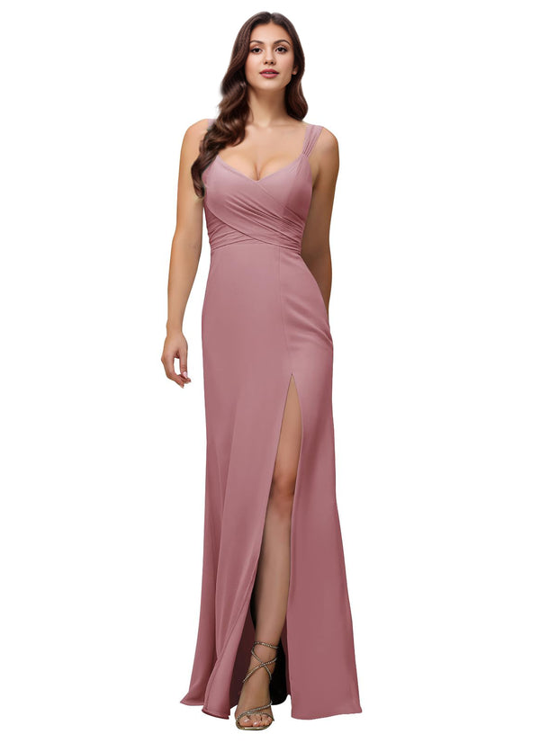 A-line Cowl Floor-Length Chiffon Bridesmaid Dress