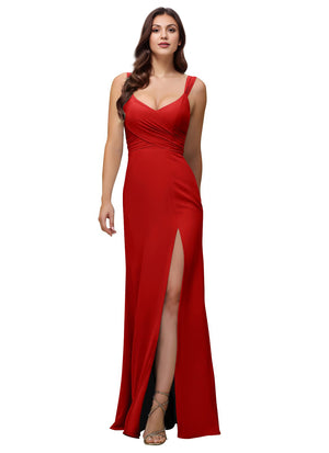 A-line Cowl Floor-Length Chiffon Bridesmaid Dress