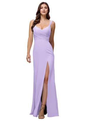 A-line Cowl Floor-Length Chiffon Bridesmaid Dress