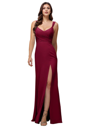 A-line Cowl Floor-Length Chiffon Bridesmaid Dress