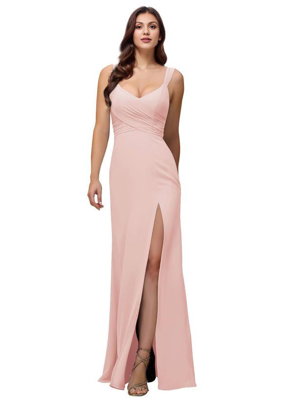 A-line Cowl Floor-Length Chiffon Bridesmaid Dress