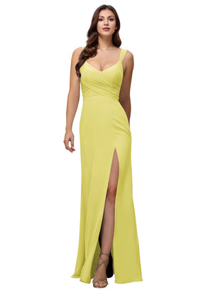 A-line Cowl Floor-Length Chiffon Bridesmaid Dress